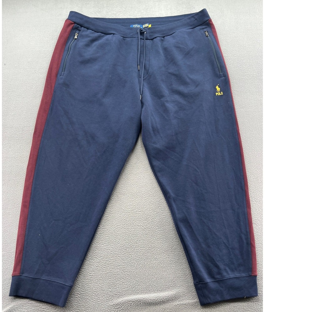 Polo Ralph Lauren Jogger Sweatpants Men's 4XB Navy Blue Red Stripe Big & Tall